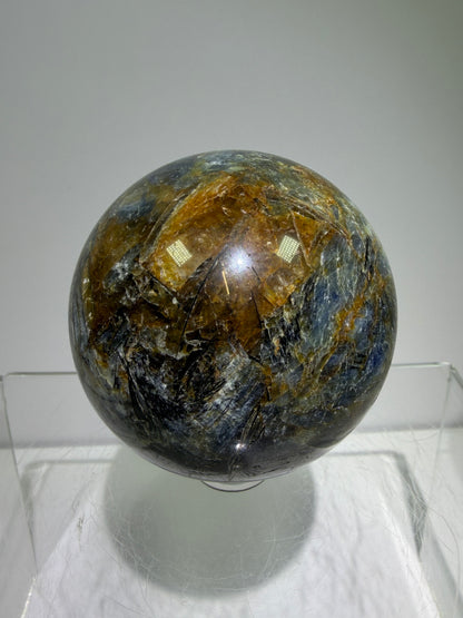 Kyanite Crystal Sphere. 58mm. Amazing Blue Kyanite Display Sphere. Rare Crystal With Stunning Flash