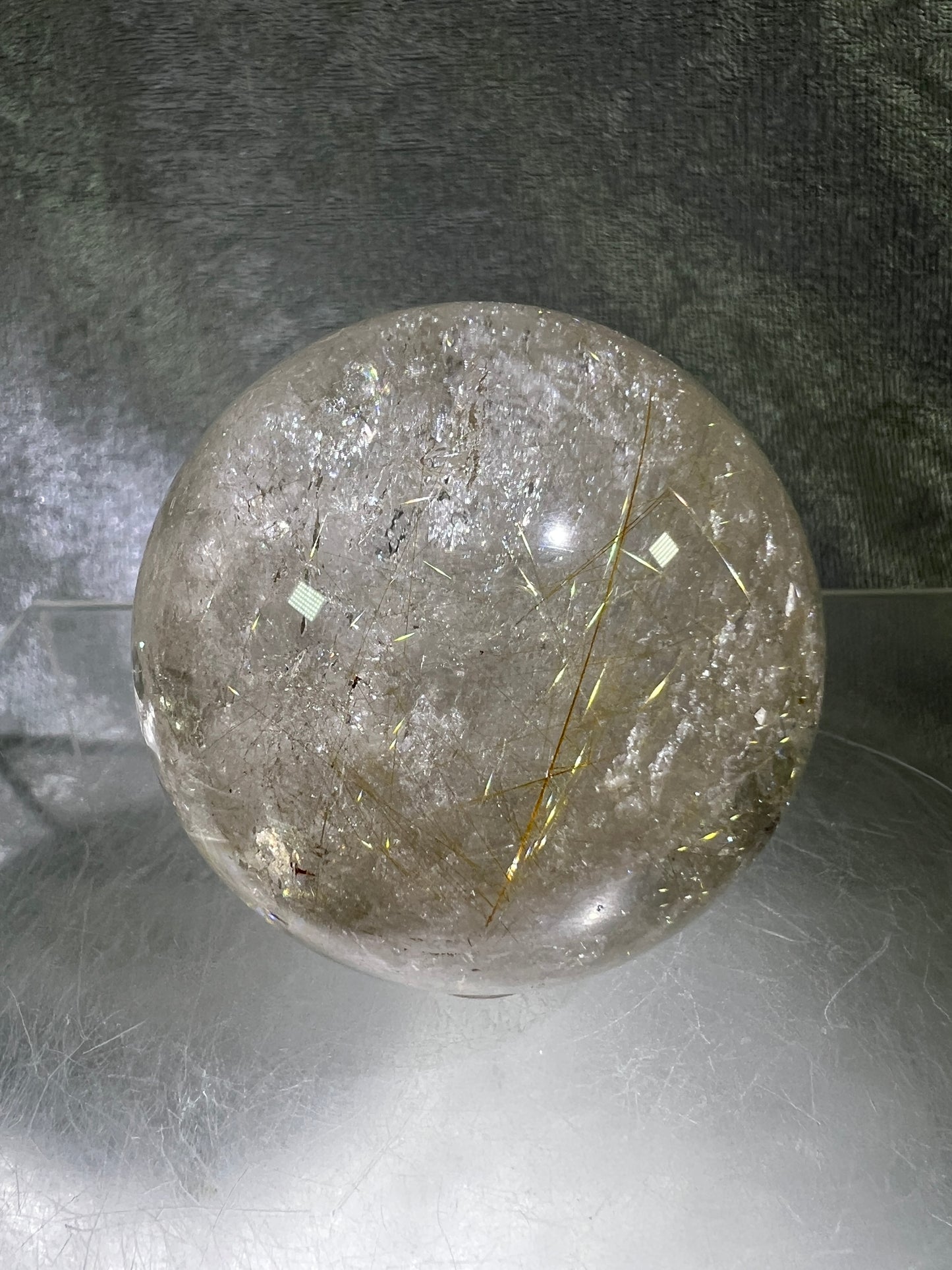 Rutile Quartz Sphere. 54mm. Gorgeous Golden Rutilated Quartz. Stunning Display Sphere