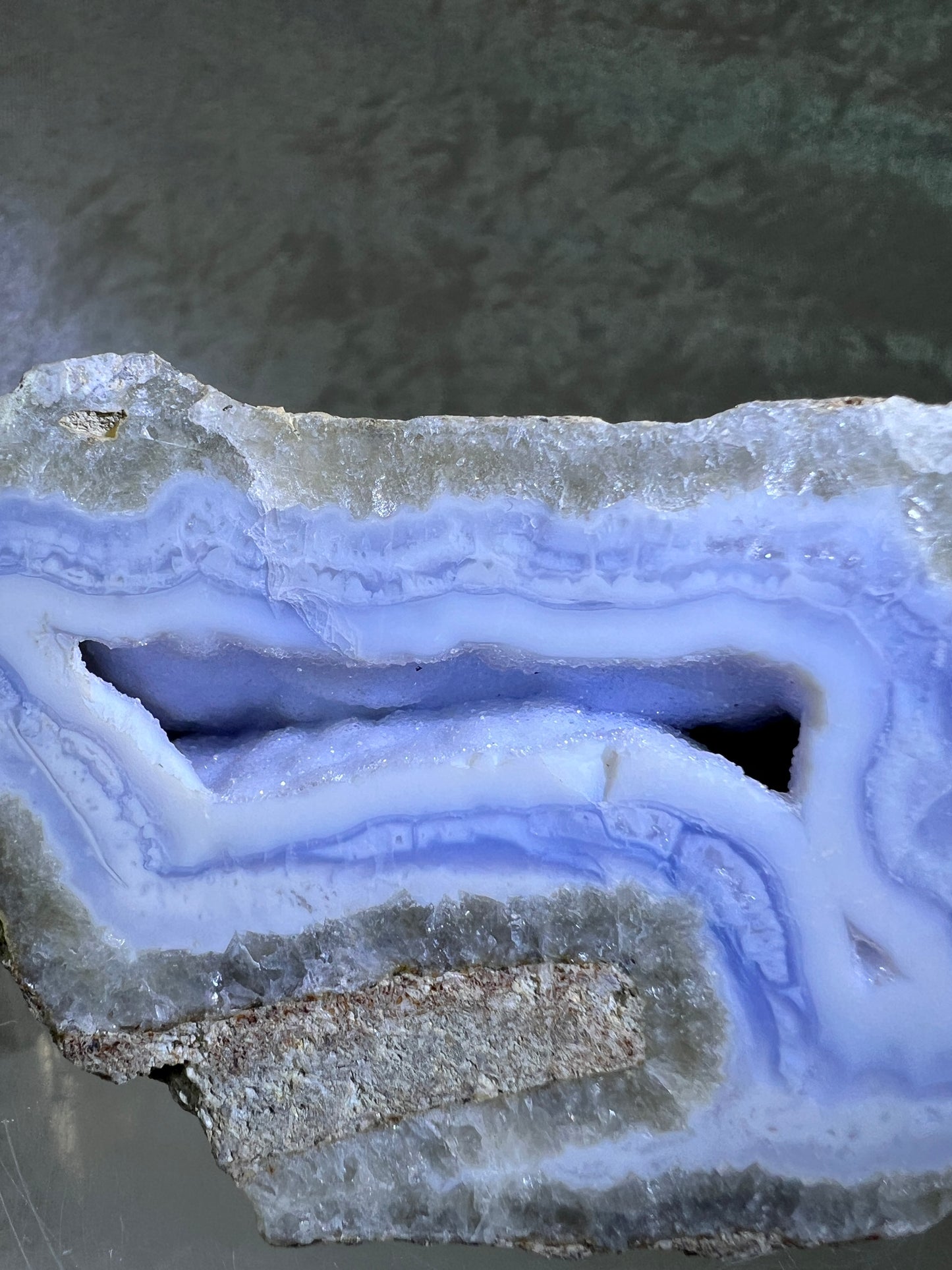 Blue Lace Semi Polished Freeform. Gorgeous Sugar Druzy Freeform From Malawi. Rare Mineral Specimen.