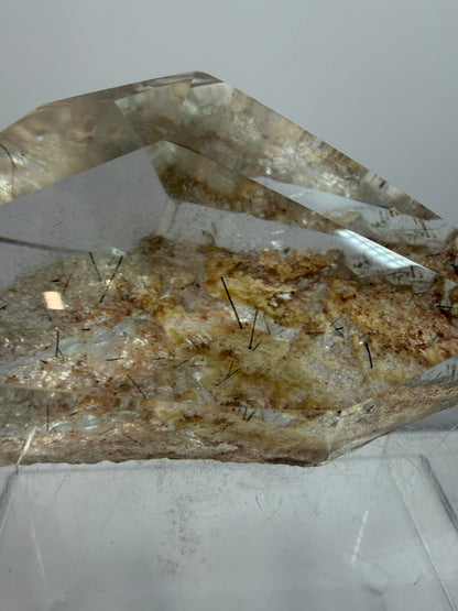 Garden Quartz Polished Freeform. Gorgeous Tourmaline And Scenic Quartz From Brazil. Very High Quality Lodolite Freeform.