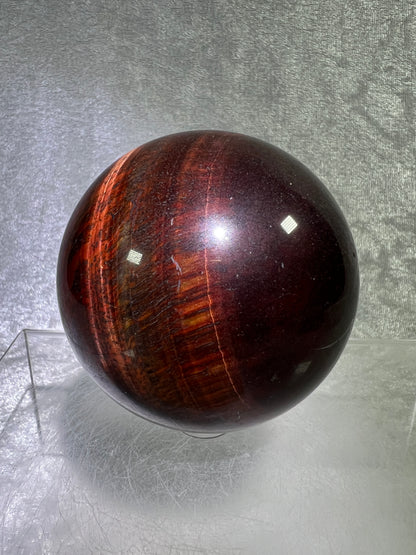 Red Tigers Eye Sphere. 70mm. Stunning Red And Gold Flash! Gorgeous Display Sphere!