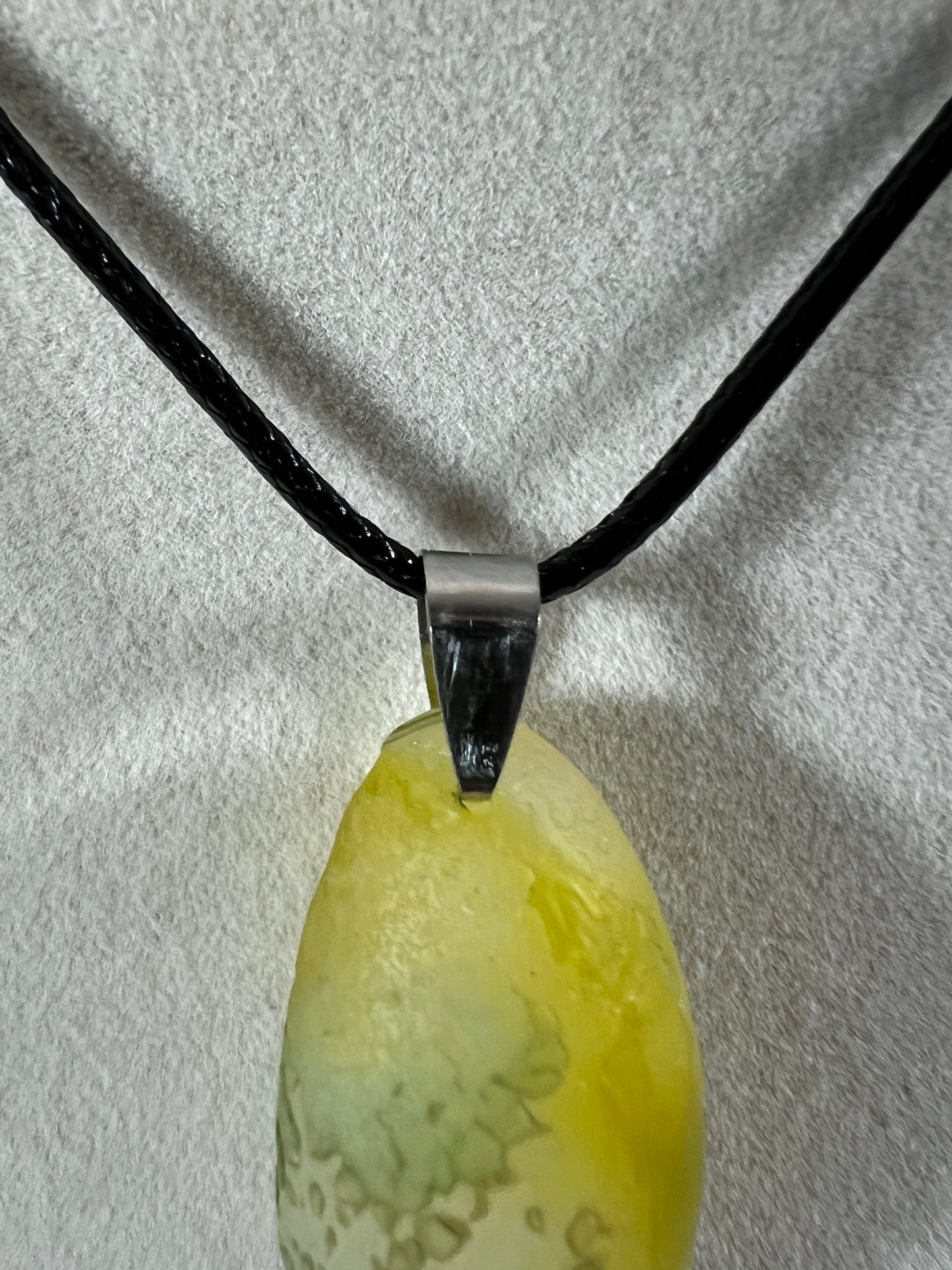 Gobi Agate Pendant. Colorful Green And Yellow Gobi Desert Agate. World Famous Rare Botryoidal Chalcedony. Very Unique Crystal Necklace!