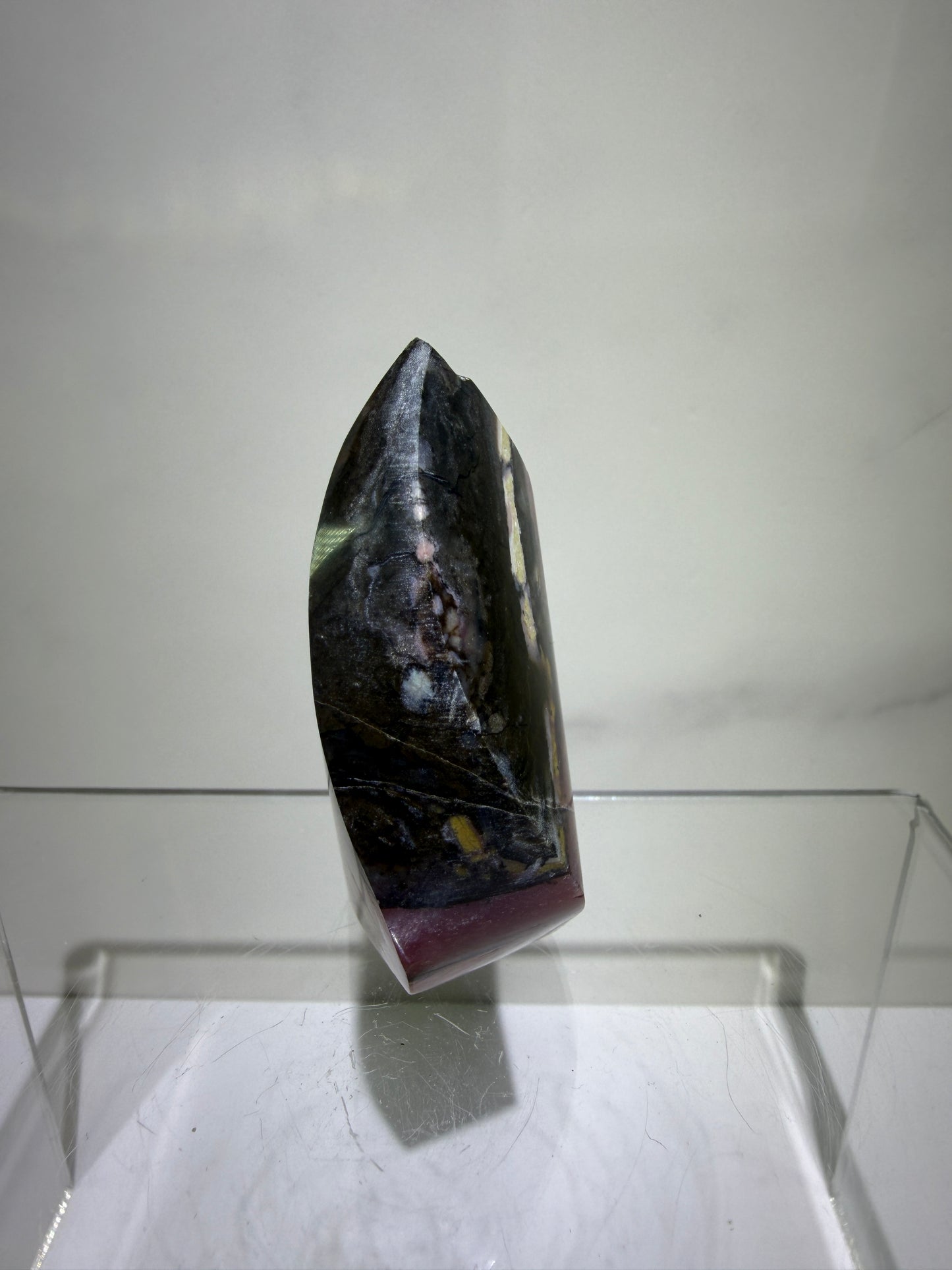 Strawberry Pink Opal Flame From Peru. Gorgeous Bright Colors And Patterns. Rare Display Crystal.