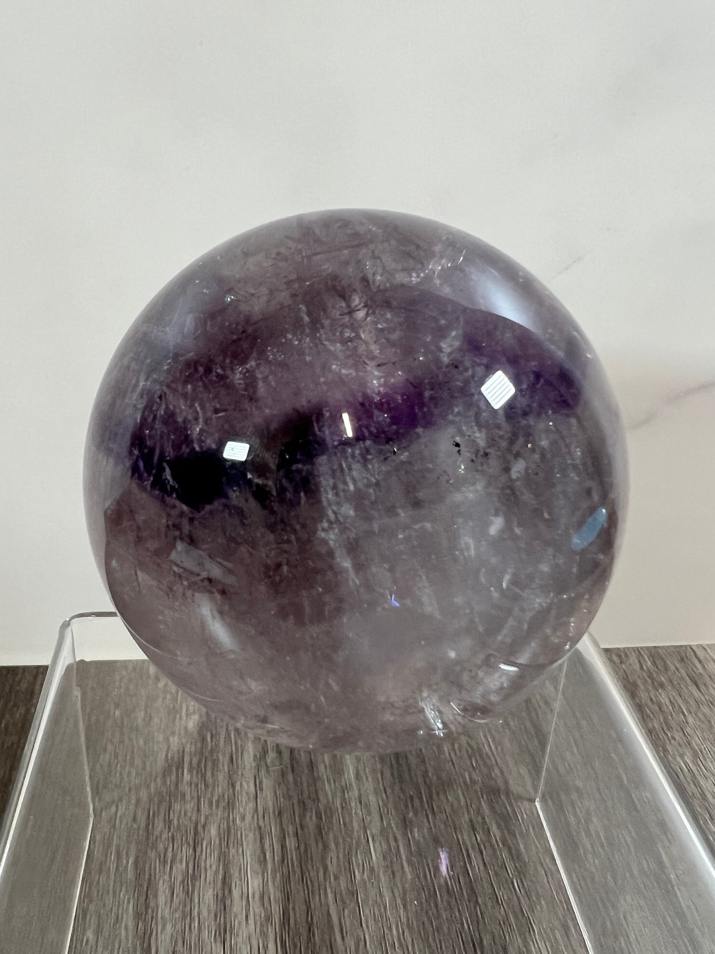 Phantom Amethyst Sphere. 74mm. Rare Amethyst With Amazing Rainbows. High Quality Beautiful Crystal.