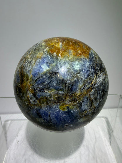 Kyanite Crystal Sphere. 58mm. Amazing Blue Kyanite Display Sphere. Rare Crystal With Stunning Flash