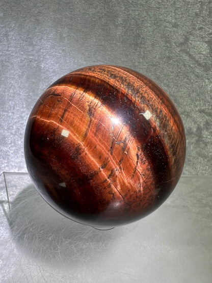 Red Tigers Eye Sphere. 70mm. Stunning Red And Gold Flash! Gorgeous Display Sphere!