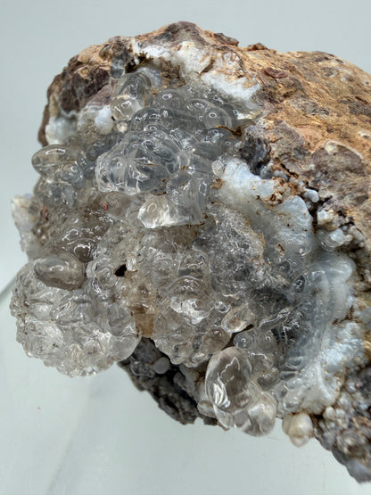 Hyalite Opal Geode. Amazing Rare Large Specimen From Mexico. Stunning Bright Green UV Reaction.