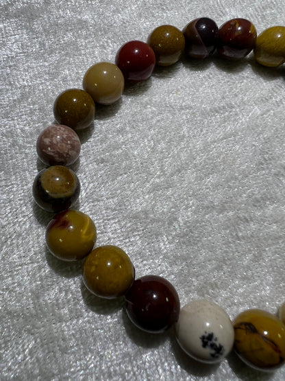 Mookaite Crystal Bead Bracelet. Stunning Colorful Mookaite Bracelet. 10mm. Amazing Crystal From Australia
