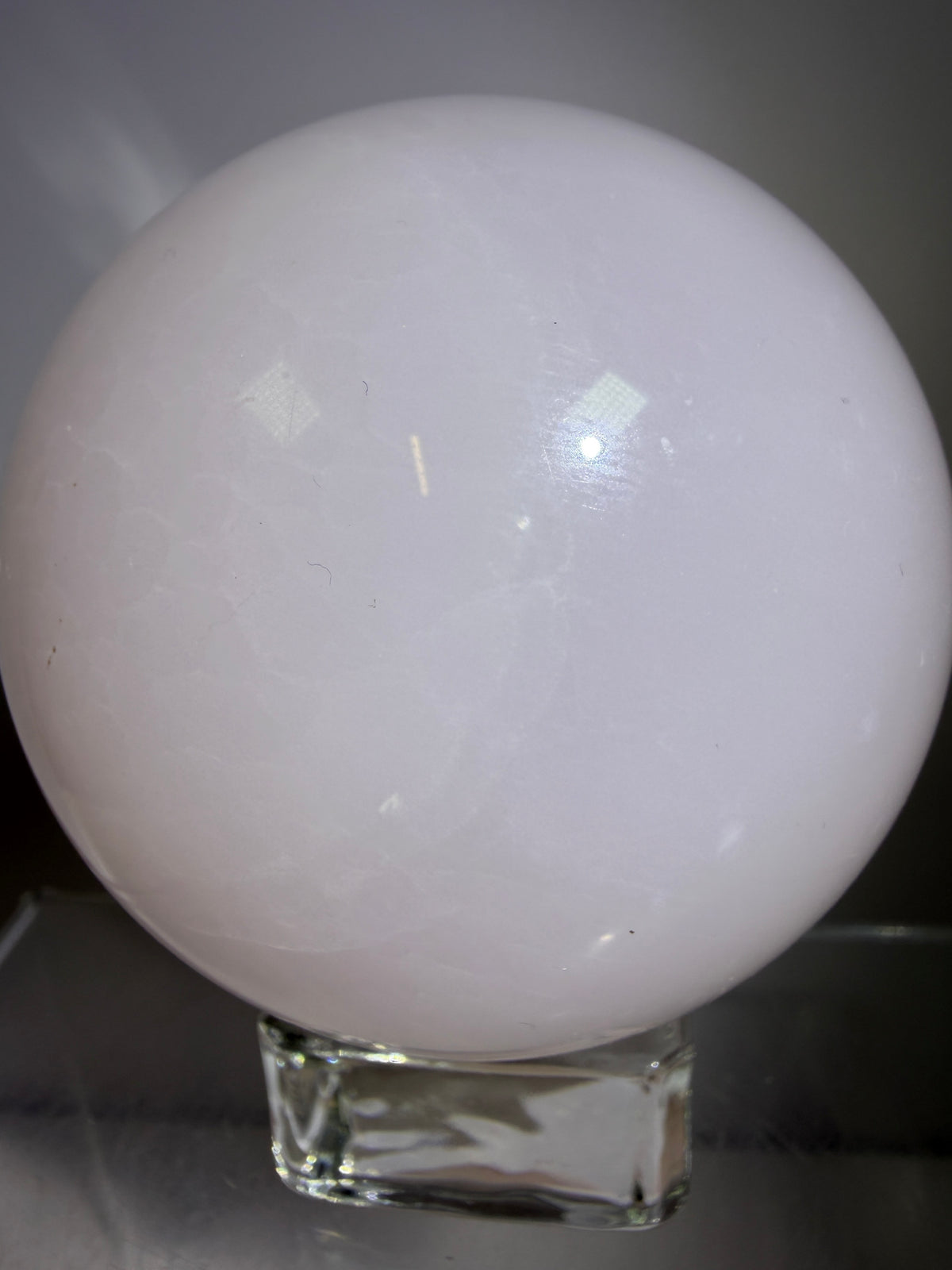 Mangano Calcite Sphere. 70mm. Very Intense Orange UV Reaction. Large High Quality Display Crystal.