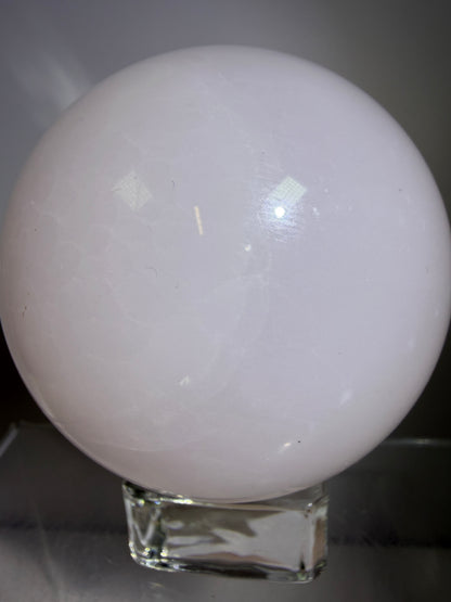 Mangano Calcite Sphere. 70mm. Very Intense Orange UV Reaction. Large High Quality Display Crystal.