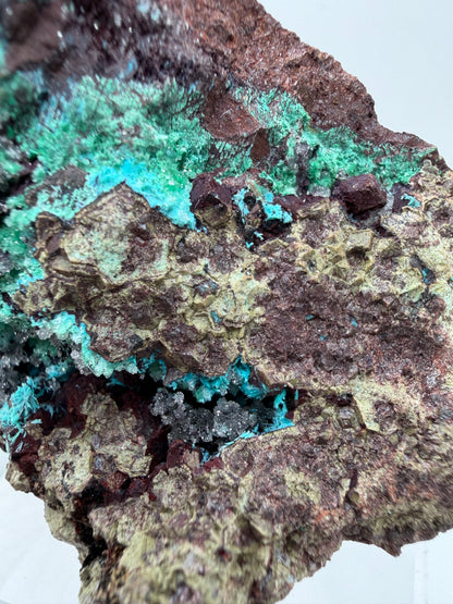Rosasite And Malachite Specimen. Colorful High Quality Specimen From Mexico. Rare Mineral For Collections