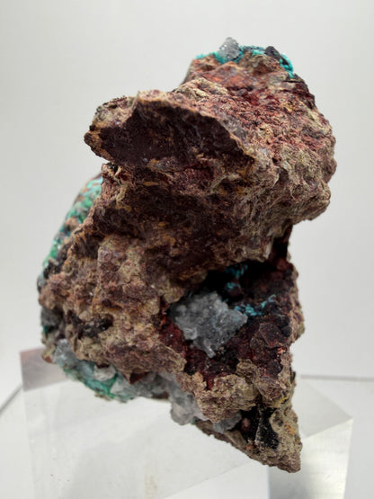 Rosasite And Malachite Specimen. Colorful High Quality Specimen From Mexico. Rare Mineral For Collections