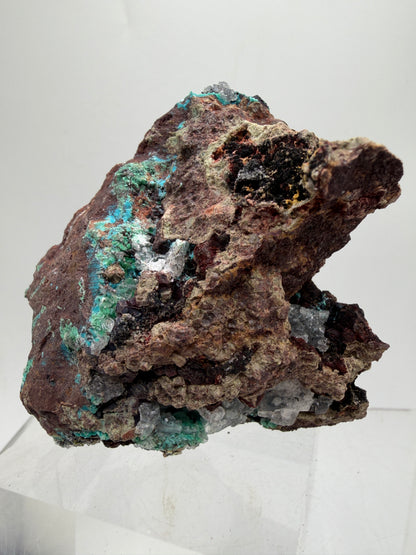 Rosasite And Malachite Specimen. Colorful High Quality Specimen From Mexico. Rare Mineral For Collections