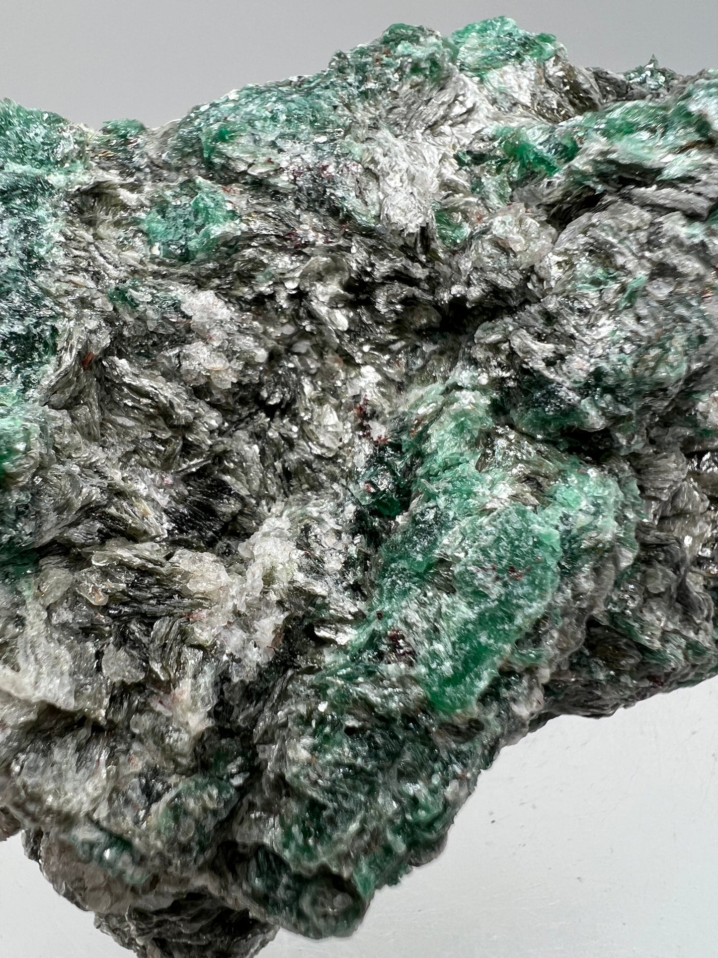 Emerald Mica In Matrix Specimen. Incredible Chrome Muscovite From Zimbabwe. Beautiful One Of A Kind Rare Crystal