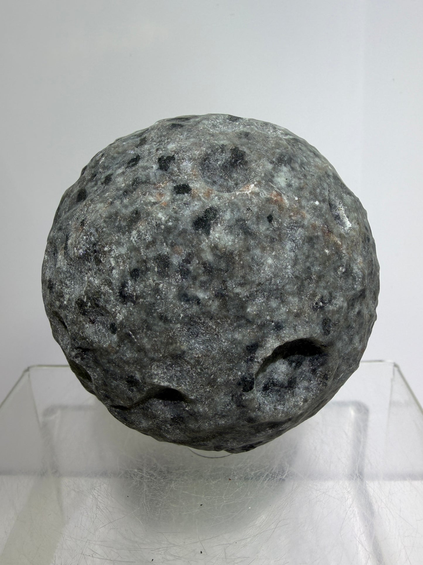 Yooperlite Moon Crystal Sphere. 72mm. Custom Carved Lunar Moonscape. Crazy Fireball Asteroid Display Sphere. Amazing UV Reactive Yooperlite