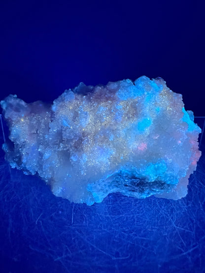 Selenite With Druzy Fluorite. Gorgeous Mineral Specimen From Mexico. UV Reactive Display Crystal.