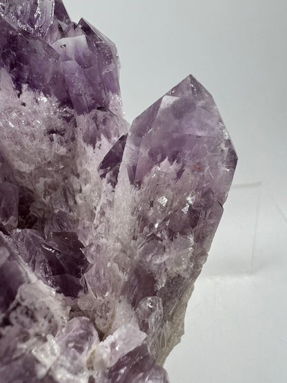 Sugar Amethyst Cluster. Beautiful Shades Of Lavender With White Druzy Quartz. Beautiful Rare Amethyst Specimen From Zambia