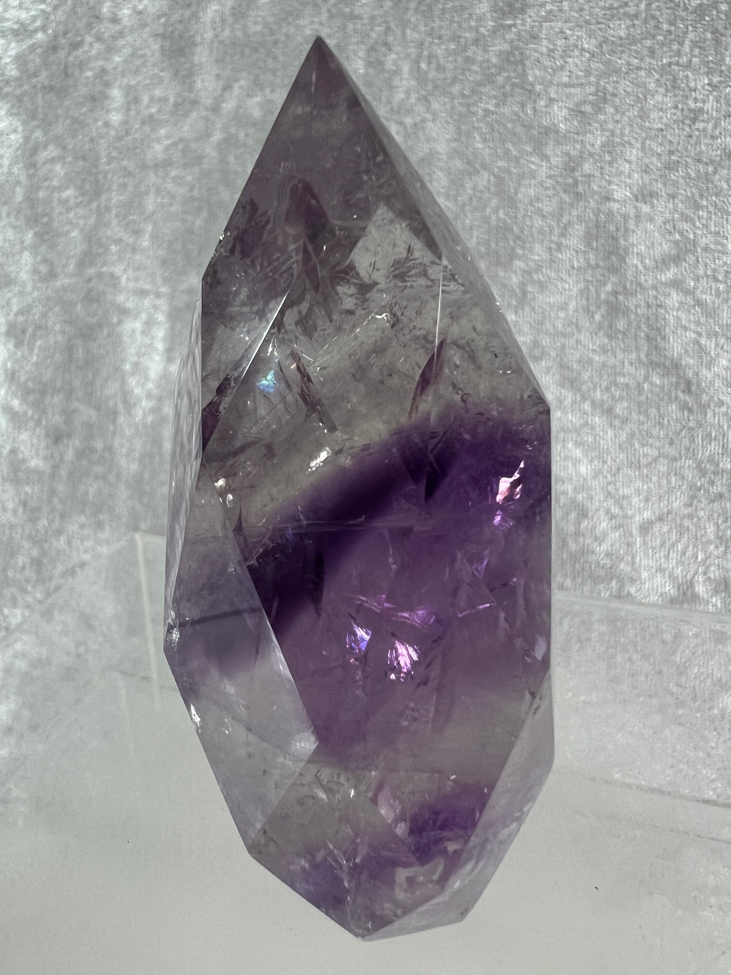 Phantom Amethyst Faceted Flame. Incredible Faceted Amethyst With Amazing Phantoms. High Quality Rare Crystal.