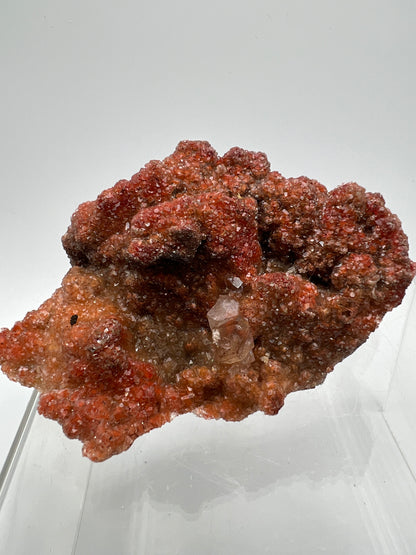 Red Diamond Calcite Specimen. Incredible Flash! Beautiful Calcite Cluster On Matrix. Very Cool Crystal Display Piece.