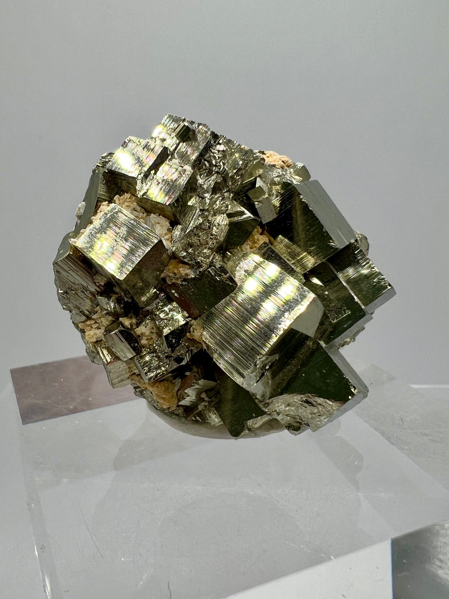 Pyrite Cubes Display Specimen. Amazing High Quality Pyrite Cubes From Peru.