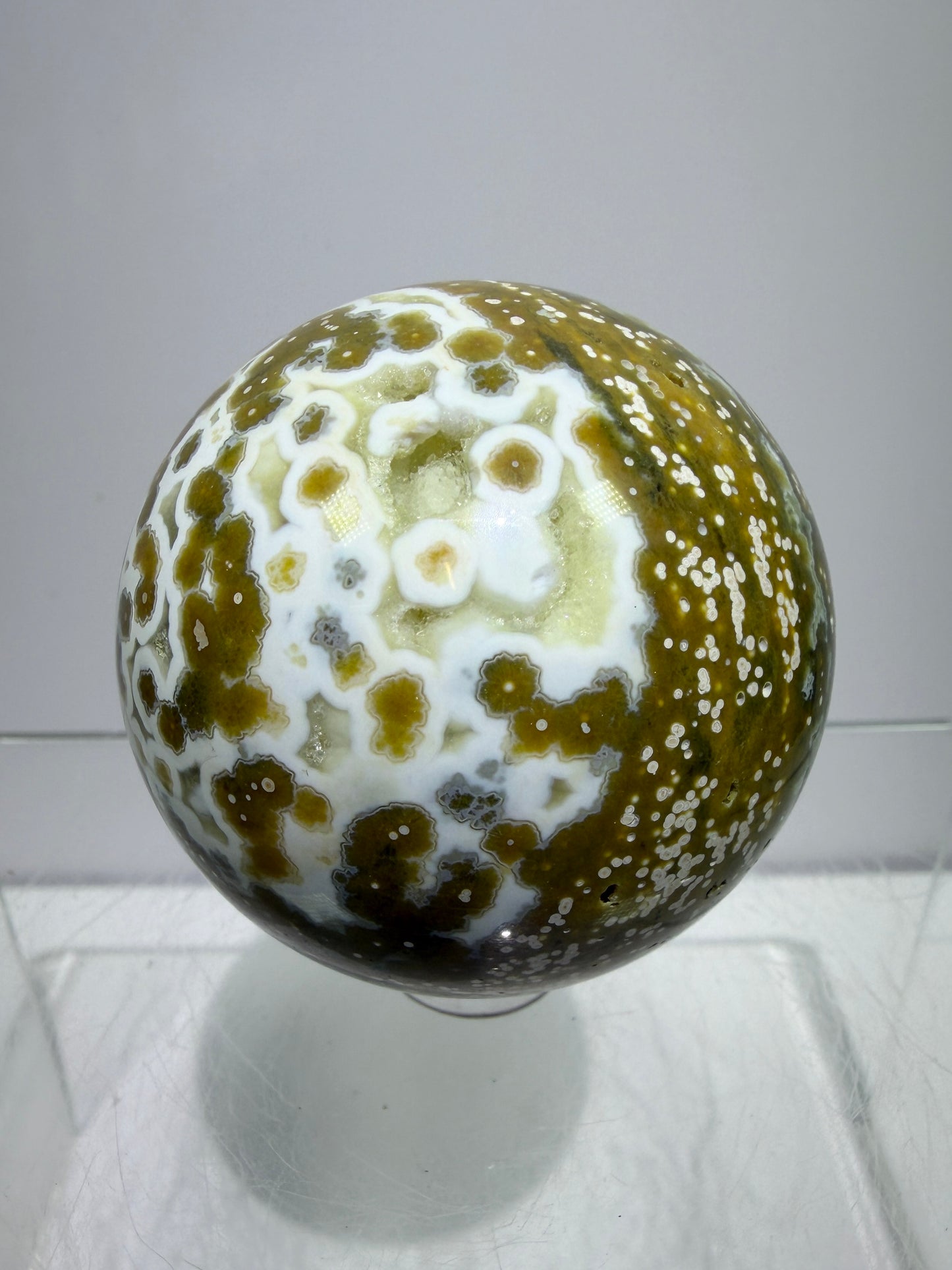 Ocean Jasper Sphere. 52mm. Beautiful Sugar Druzy Sphere. High Quality Amazing Display Crystal