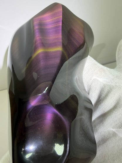 Rainbow Obsidian Freeform. Gorgeous One Of A Kind Display Crystal. Very High Quality Crystal.
