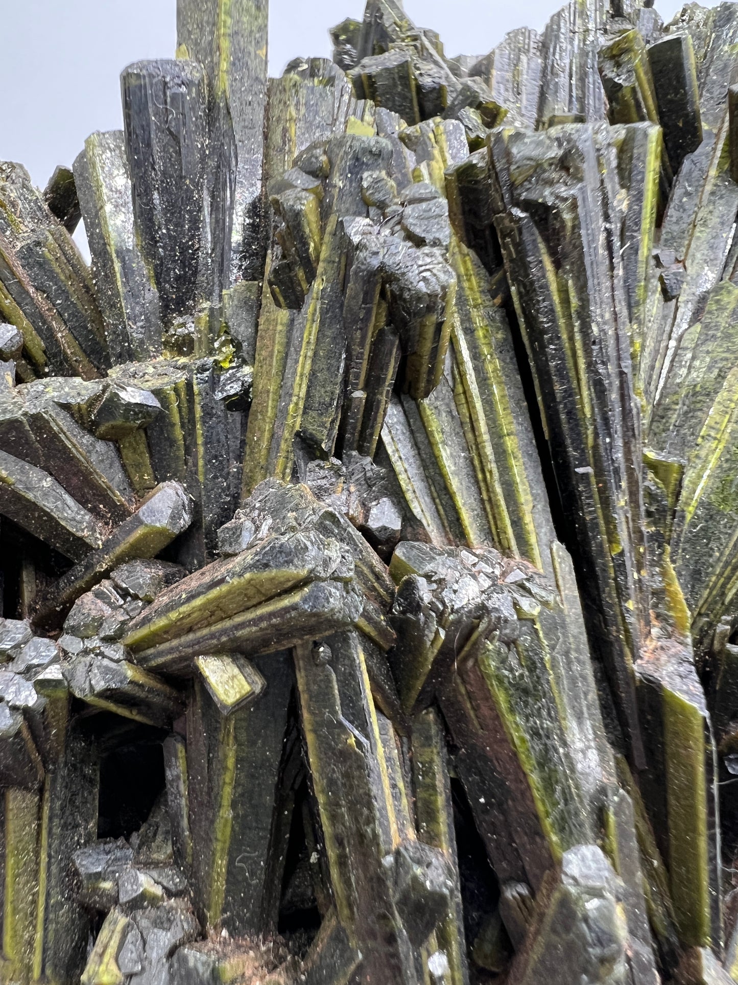 Green Tourmaline Cluster. Gorgeous Rare Tourmaline Specimen. Amazing Mineral Display Crystal.