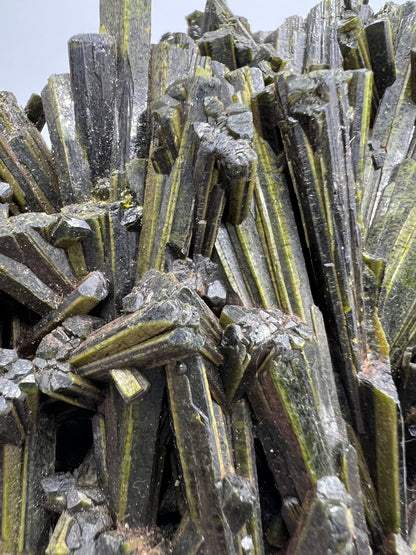 Green Tourmaline Cluster. Gorgeous Rare Tourmaline Specimen. Amazing Mineral Display Crystal.