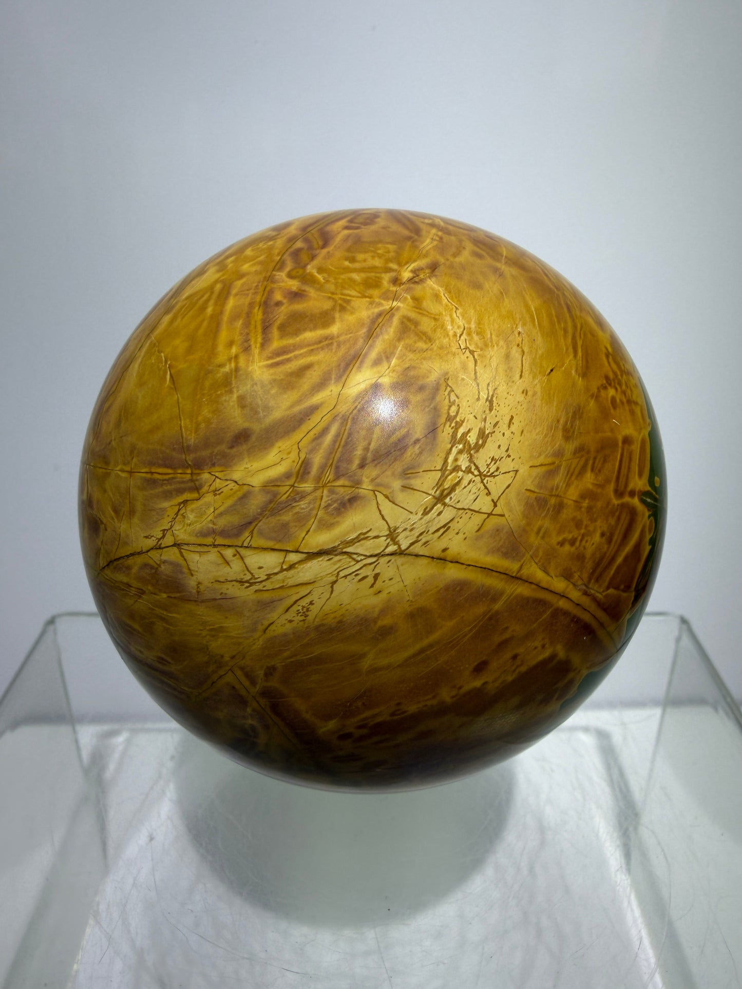 Cherry Creek Jasper Sphere. 70mm. Stunning Large Red River Display Sphere. Very High Quality Crystal