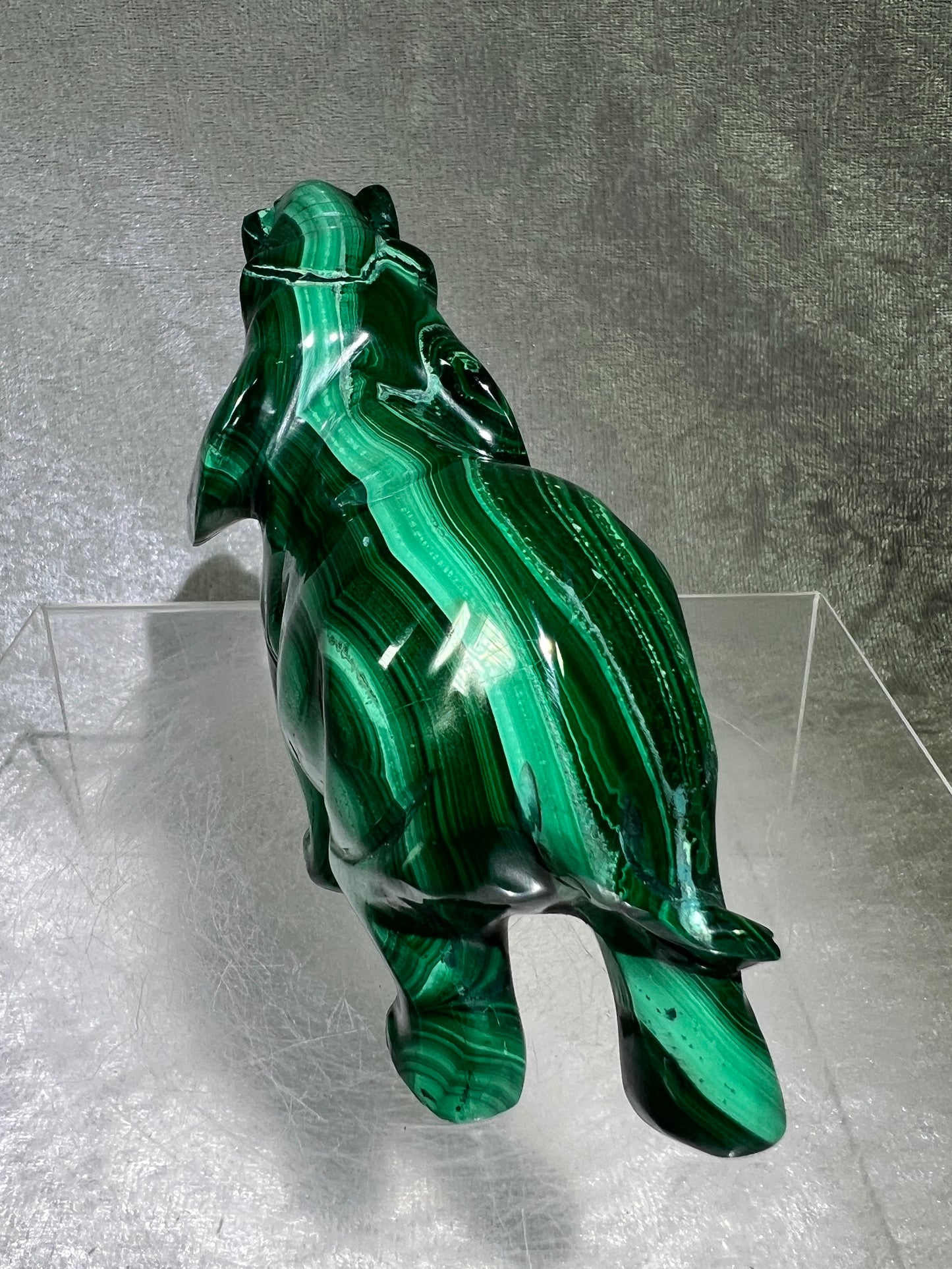 Malachite Elephant Carving From Africa. Amazing Piece Of Art For Your Collection