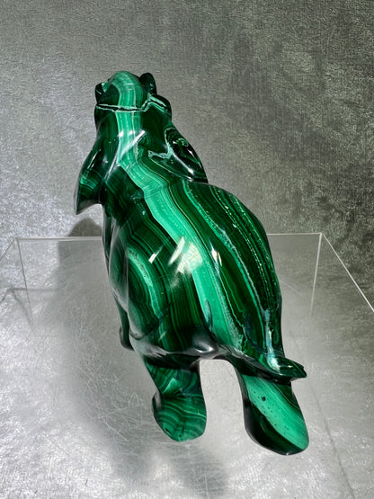Malachite Elephant Carving From Africa. Amazing Piece Of Art For Your Collection