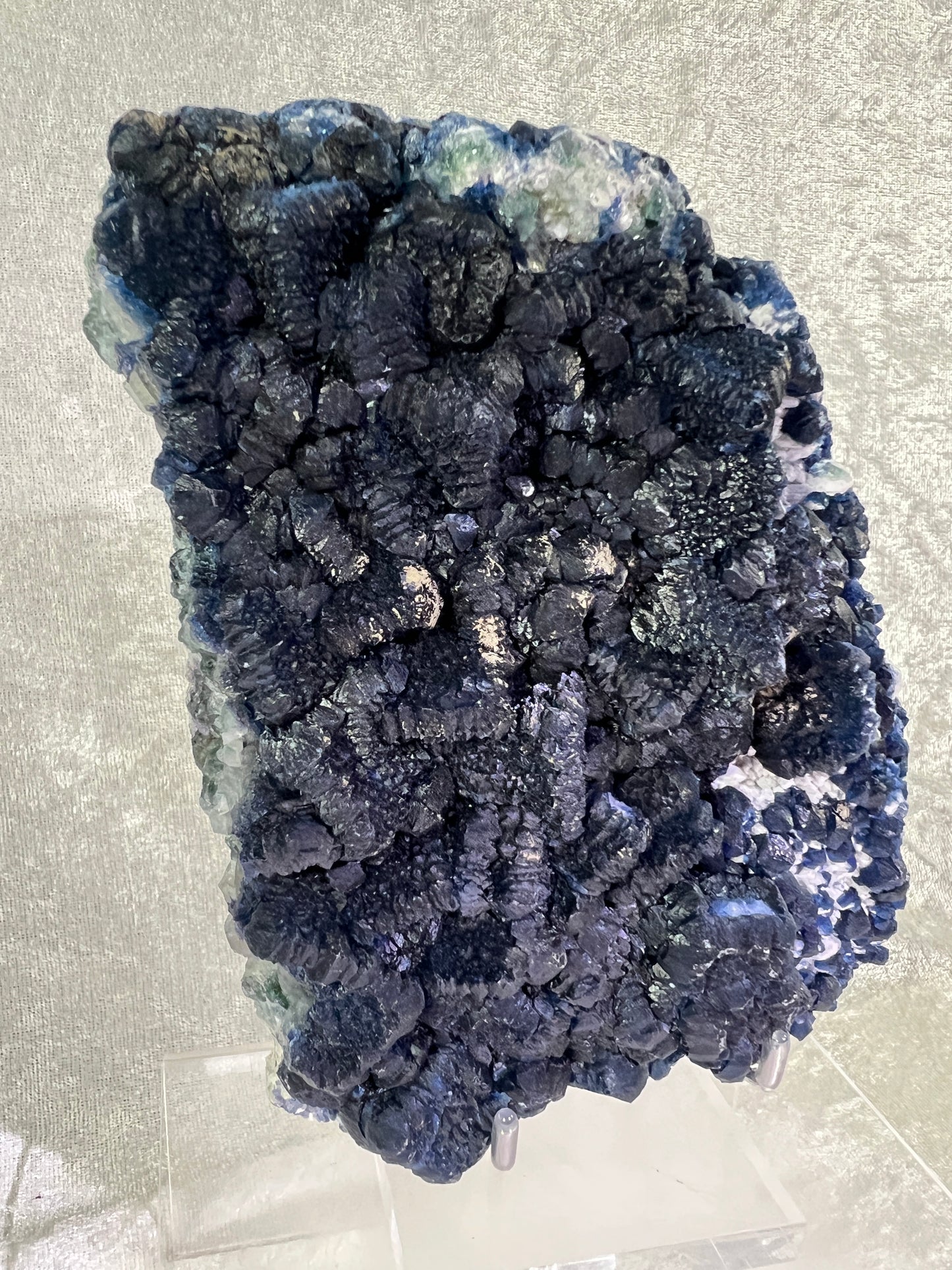 Blueberry Fluorite Crystal Specimen. Stunning Deep Dark Colors. High Quality Rare Fluorite