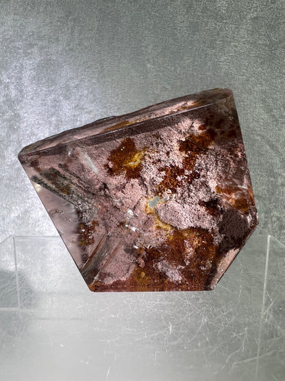 Garden Quartz Polished Freeform. Rare Purple Scenic Quartz. Gorgeous Lodolite With A Beautiful Landscape.