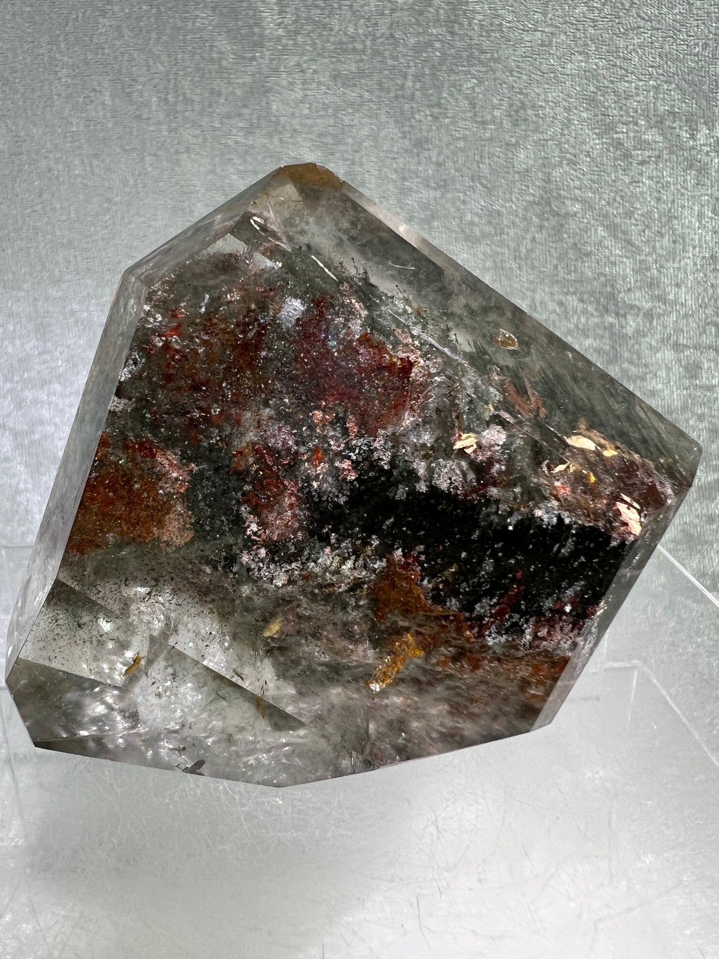 Garden Quartz Polished Freeform. Beautiful Four Seasons Landscape. High Quality Crystal. Very Full And Colorful.