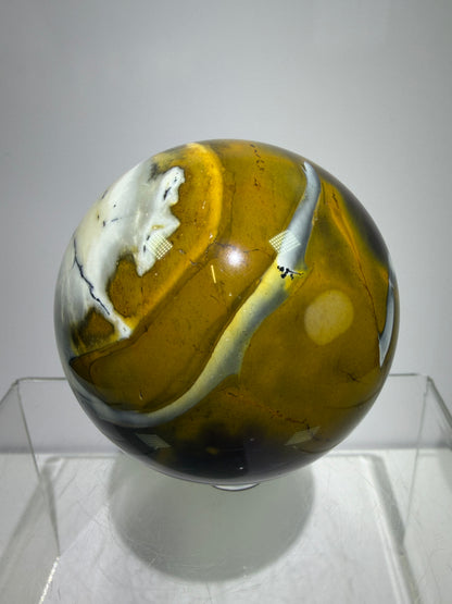 Mookaite Crystal Sphere. 64mm. Gorgeous Rare Colors And Patterns. High Quality Collectors Sphere.