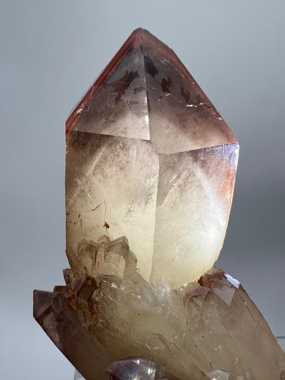 Red Hematoid Quartz. Amazing Quartz Specimen With Rare Phantoms. Gorgeous Quartz From Zimbabwe.