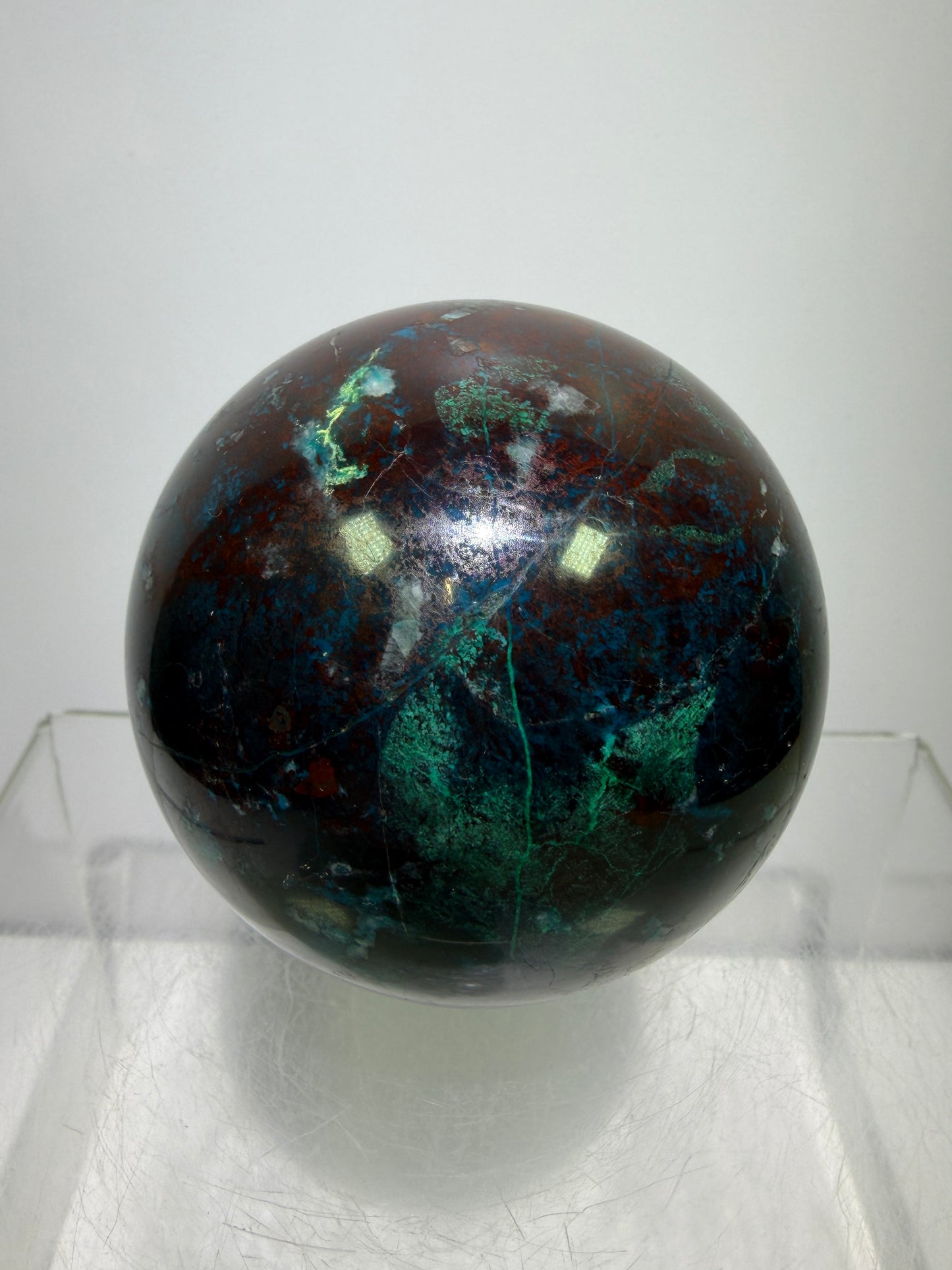 Shattuckite Crystal Sphere. 61mm. Gorgeous Mixed Mineral From Namibia. Very Rare And Special Display Crystal.