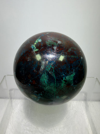 Shattuckite Crystal Sphere. 61mm. Gorgeous Mixed Mineral From Namibia. Very Rare And Special Display Crystal.