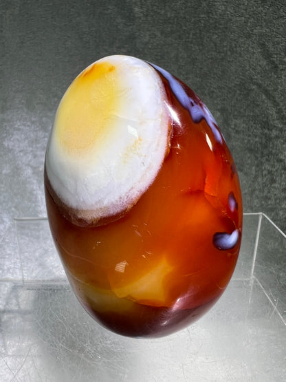 Carnelian Polished Freeform. Stunning Carnelian With Spots Of Orca From Madagascar. Amazing Colors On This High Quality Crystal