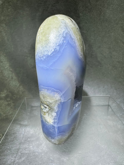 Blue Lace Agate Freeform. Gorgeous Sugar Druzy Polished Freeform From Malawi. Rare Mineral Specimen.