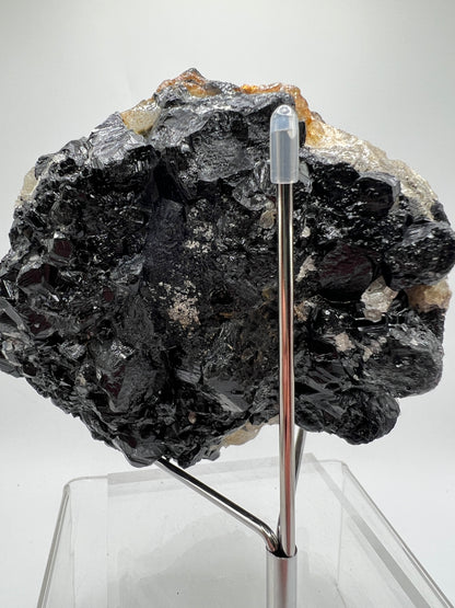 Black Tourmaline And Citrine Cluster. Amazing Formations With Touches Of UV Reactive Hyalite. Rare African Specimen