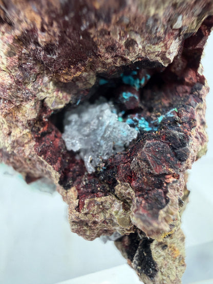 Rosasite And Malachite Specimen. Colorful High Quality Specimen From Mexico. Rare Mineral For Collections