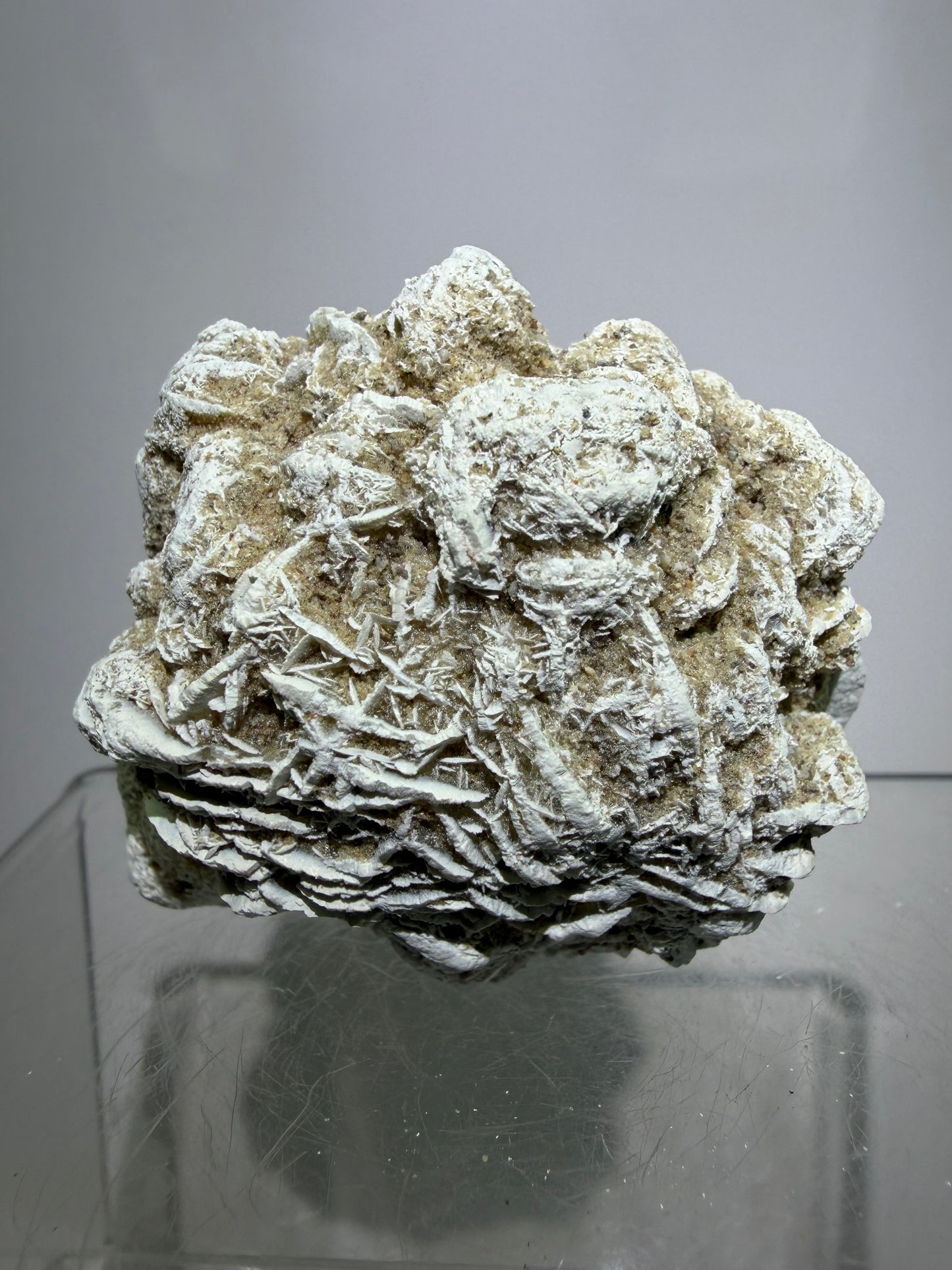 Selenite Desert Rose Specimen. Very Unique Gypsum Cluster.