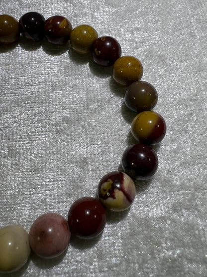 Mookaite Crystal Bead Bracelet. Stunning Colorful Mookaite Bracelet. 10mm. Amazing Crystal From Australia
