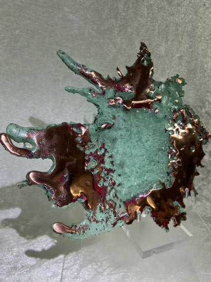 Copper Splash Freeform Sculpture. Amazing Copper Art. One Of A Kind Mineral Display