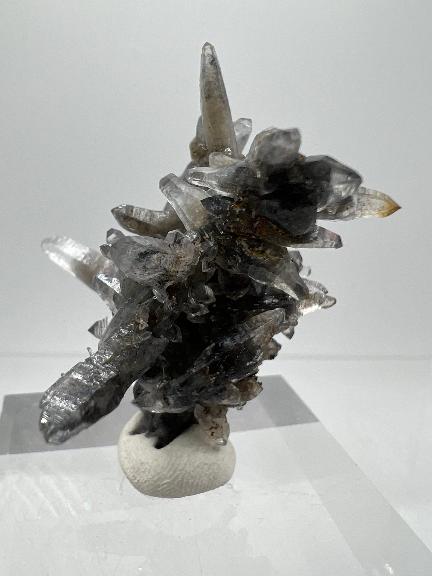 Veracruz Black Phantom Quartz Specimen. New Discovery From Mexico. Very Rare And Limited Collectors Piece. Stunning Display Crystal.