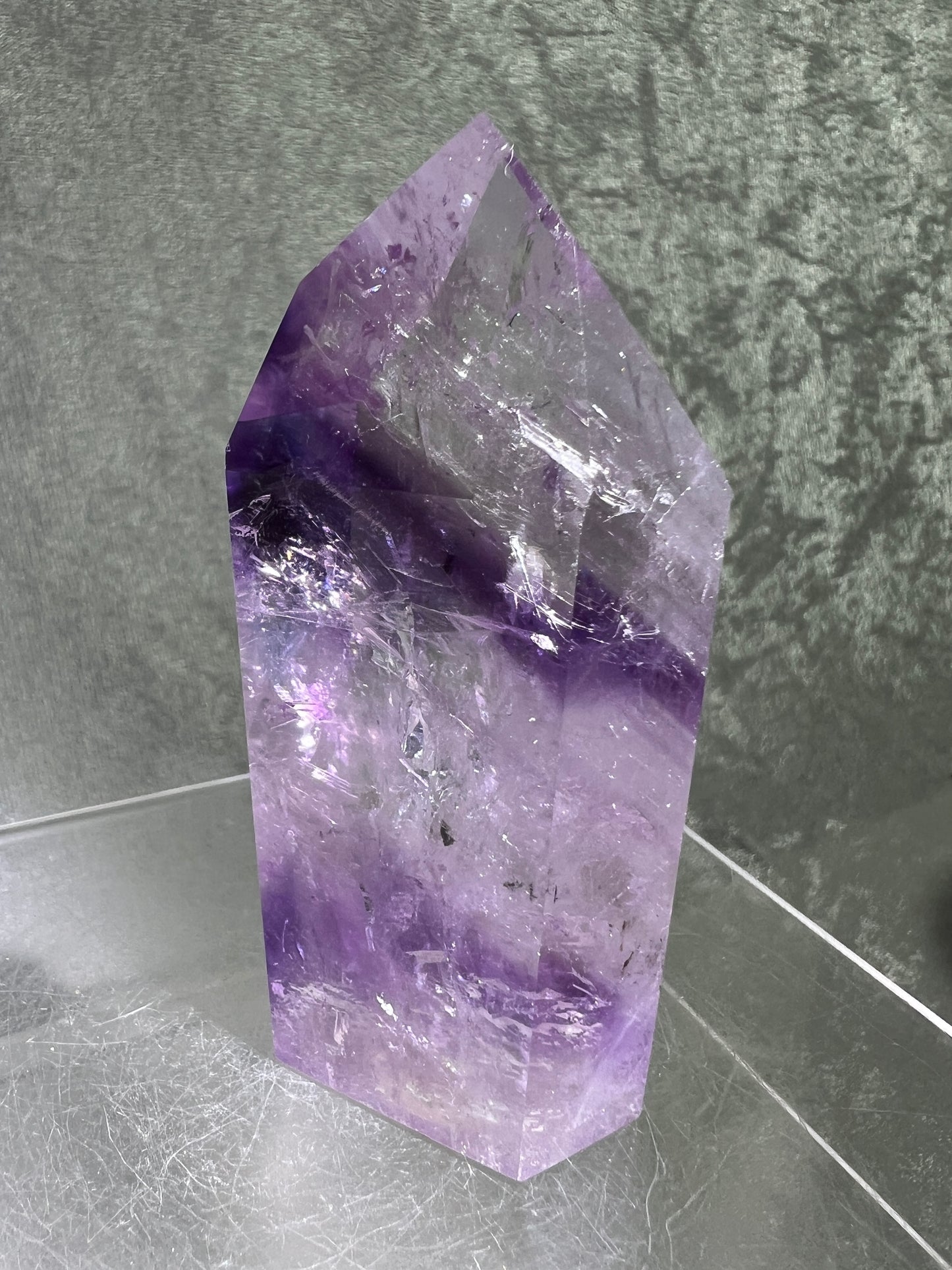 Phantom Amethyst Tower. Rare Amethyst With Amazing Rainbows. High Quality Beautiful Crystal.