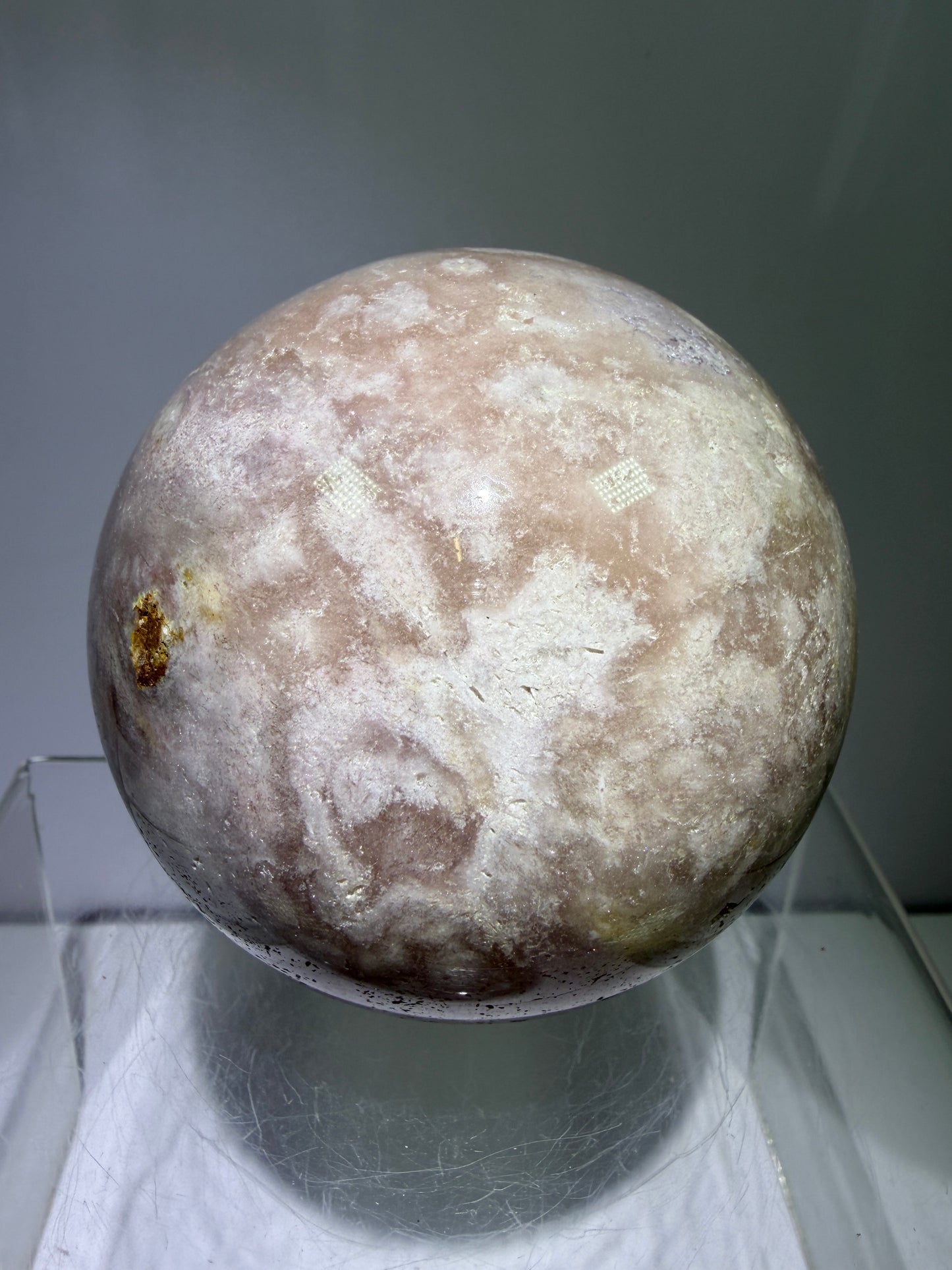 Pink Amethyst Crystal Sphere. 75mm. Gorgeous Druzy Amethyst And Flower Agate Sphere. Amazing Display Crystal.