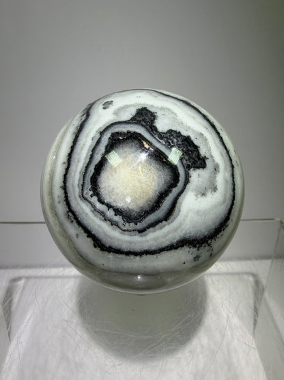 Banded Zebra Calcite Sphere. 55mm. Gorgeous Calcite Display Sphere. Rare Colors With Stunning Patterns
