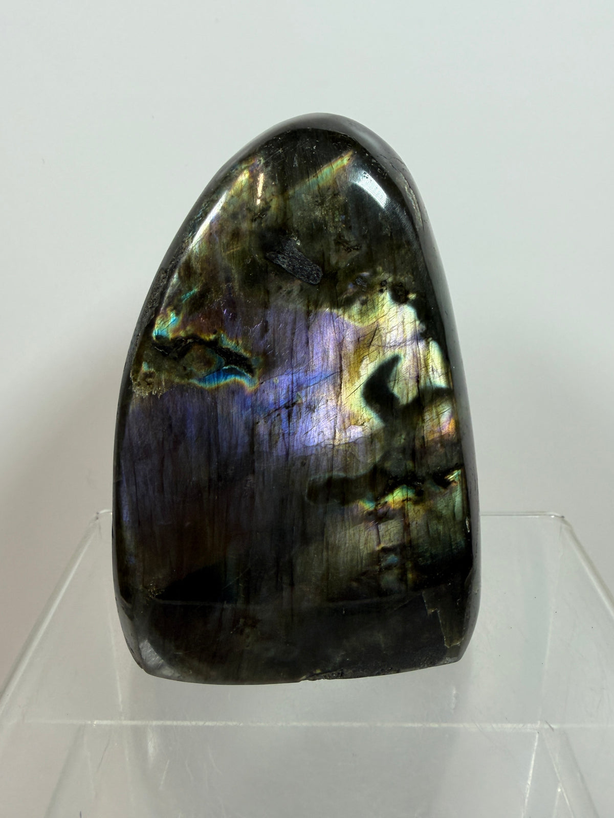 Labradorite Polished Freeform. Gorgeous Purple Rainbow Flash Spectrolite From Madagascar. High Quality Display Crystal.